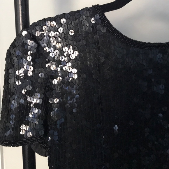 Leslie Fay Evening black sequin dress - Picture 2 of 6